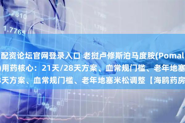 配资论坛官网登录入口 老挝卢修斯泊马度胺(Pomalidomide、lmnovid)用药核心：21天/28天方案、血常规门槛、老年地塞米松调整【海鸥药房】